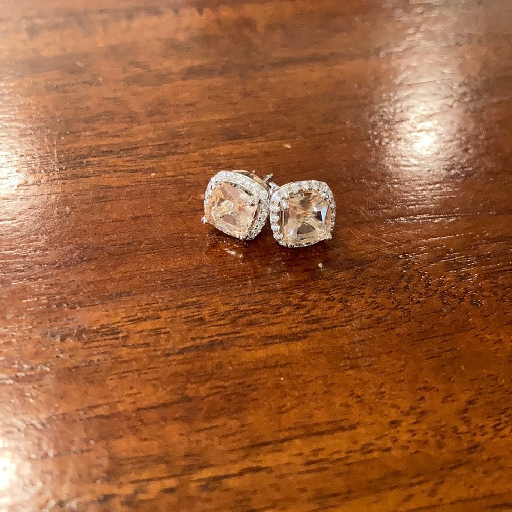 Pale Pink pavé stud earrings